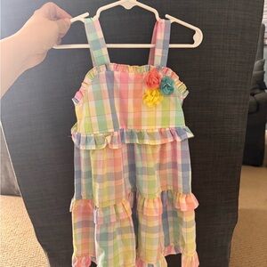 Colorful Plaid Ruffle Dress Easter Dress